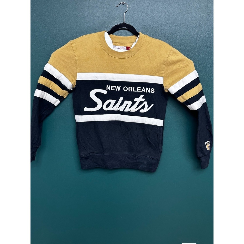 Mitchell & Ness NFL New Orleans Saints Embroidered Sweatshirt Size S SKU 165 VTG